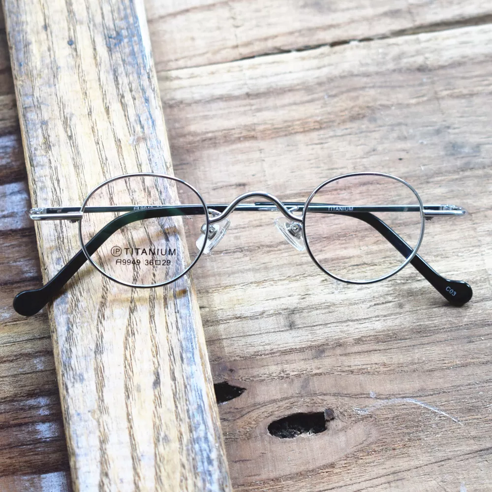 Small Round Pure Titanium Frames Full Rim Super Light | eBay