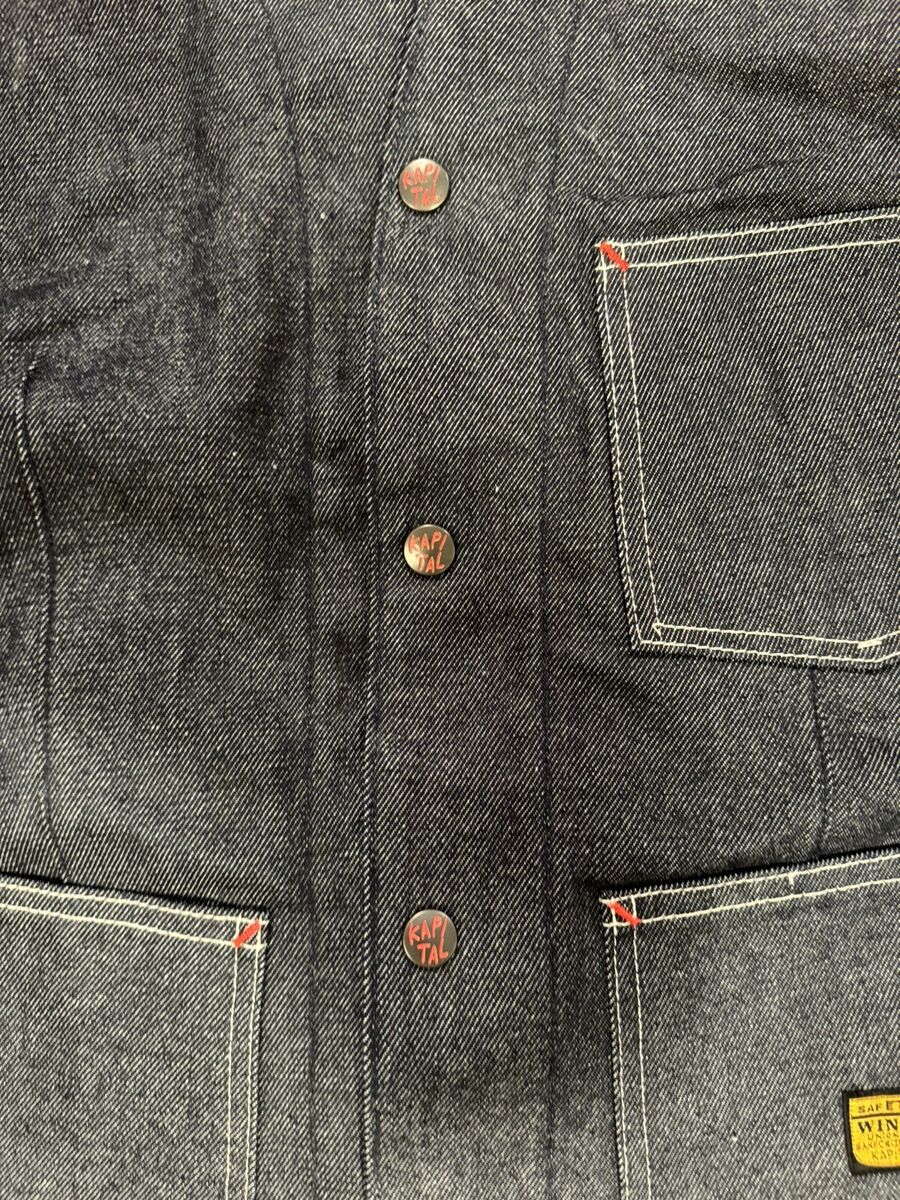 Kapital 13oz Denim Lining Vest Waistcoat Indigo Authentic Kapital 13oz Denim Lining Vest Waistcoat Indigo Authentic