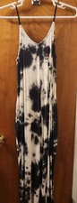 La Miel Women's Spaghetti Strap Maxi Tie Dye Dress Beach Sundress Size Medium