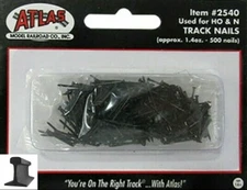 Atlas ~ New 2025 ~ HO & N Scale ~ Track Nails #19 1/2" Long (Approx. 500) ~ 2540