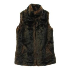 Clique Couture Brown Faux Fux Lined Pockets Outerwear Vest Size Small Nwt $290