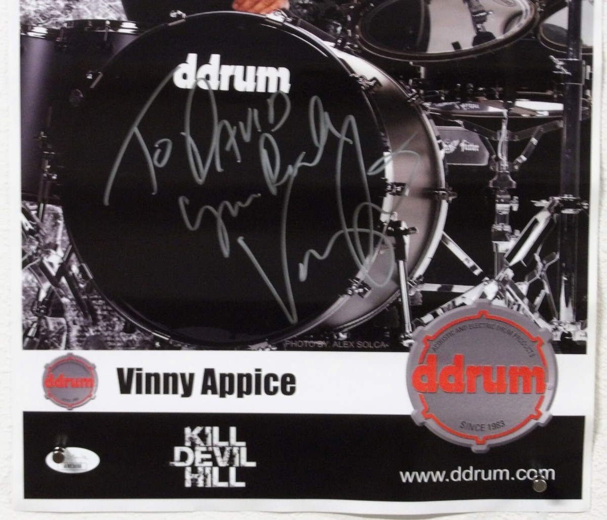 Vinny Appice Drummer Signed 11x17 Promo Poster JSA Authenticated