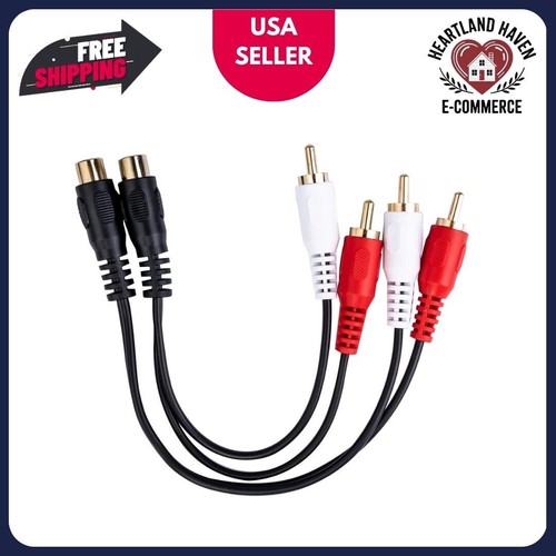 VCELINK RCA Splitter 1 Female to 2 Male 8 Inch Stereo Audio Y Cable Gold Plated