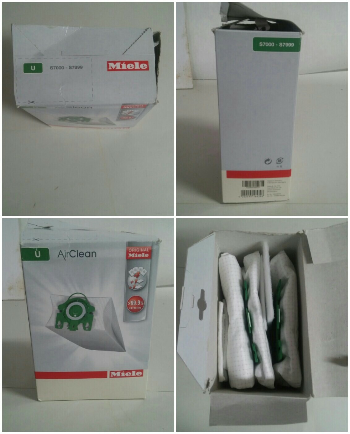 Miele Type U AirClean FilterBags S7000S7999 Upright 3 Bag and Filter