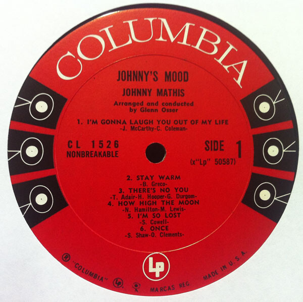 Johnny Mathis - Johnny's Mood 1960 LP, Album, Mono Columbia