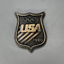 VTG 1980 USA Olympic Belt Buckle By Bergamot Brass Works Solid Brass USA Made