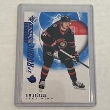 2020-21 SP ROOKIE AUTHENTICS Tim Stutzle BLUE Parallel Card #112 Senators