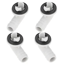4pcs Plastic Air Conditioner AC Drain Hose Connector Elbow Fitting & Rubber Ring