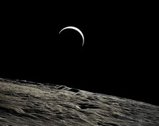 APOLLO 15 EARTHRISE OVER LUNAR SURFACE 8x10 GLOSSY PHOTO PRINT
