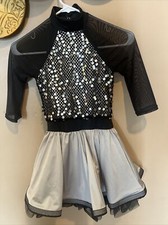 Weissman Dance Dress- Style: 13703- Size: Child Medium- Color: Silver