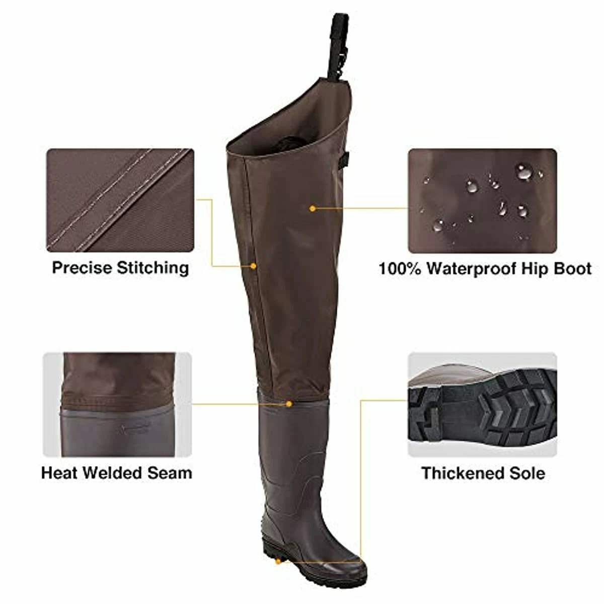 TIDEWE Hip Wader, Lightweight Hip Boot for Men and Women,2-Ply PVC/Nylon  Fishing