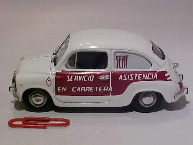 Seat 600E Fiat 500 600 1970 3 pulgadas coche de servicio Solido 1/43 diecast como nuevo suelto Foto 3 de 4