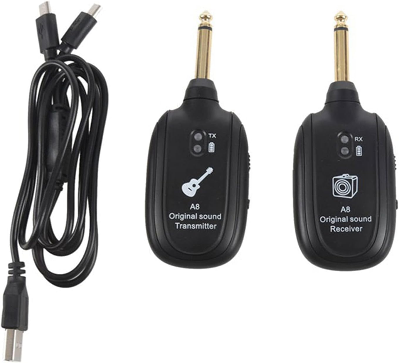 Wireless Guitar System 4 Channels Guitar Transmitter Receiver for Electric Guita