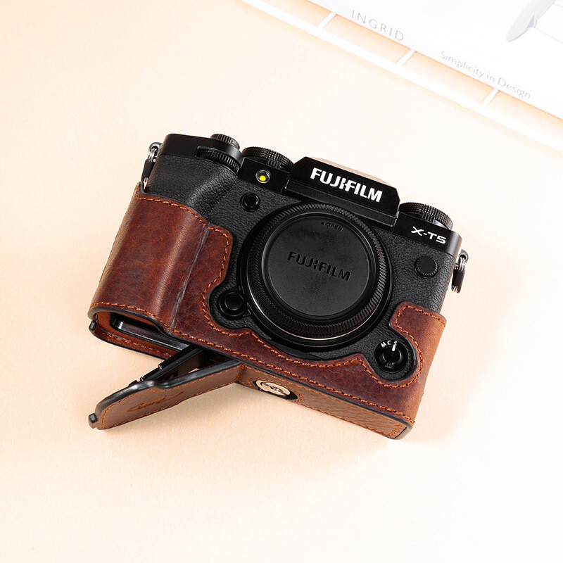 Cow Leather Half Case Cover For Fuji XT5 Fujifilm X-T5 Cow Leather Half Case Cover For Fuji XT5 Fujifilm X-T5
