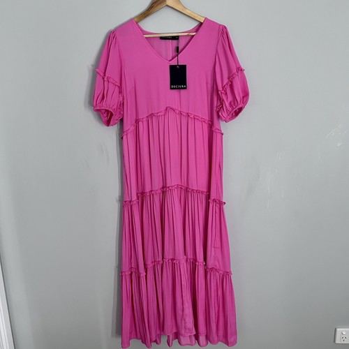 Decjuba Hot Pink Tiered Maxi Dress Size 10 RRP 139.95 eBay