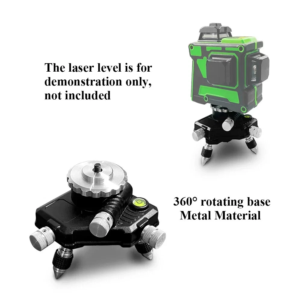 Adjustable Laser Level Metal Tripod Bracket 360 Rotation Base 1/4 Inch Interface
