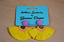 ANTICA SARTORIA YELLOW PINK PIERCED EARRINGS NWT