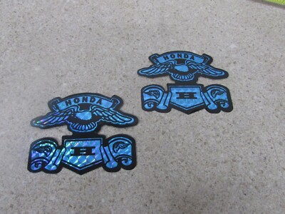 VINTAGE HONDA MOTORCYCLE BLUE EAGLE PRISMATIC METALLIC DECALS STICKERS 3.5X2.75