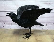 Bronze Rabe mit gespannten Flügeln Krähe Vogel Gartenfigur Dekoration