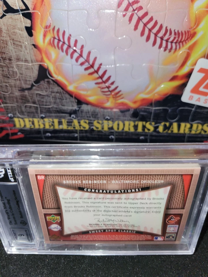 2005 Upper Deck Sweet Spot Classic Brooks Robinson BALL AUTO Bronze BGS 8.5 - Image 3 of 3