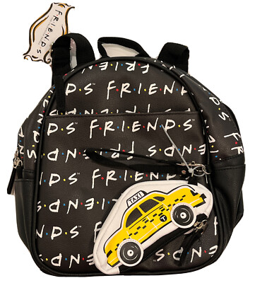 FRIENDS TV SHOW BLACK MINI BACKPACK BAG NEW WITH TAXICAB COIN PURSE 
