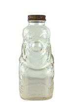 Grapette Products Co Clown Clear Glass Beverage Syrup Bottle Coin Bank 7.25"