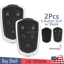 2 Replacement Keyless Remote Car Key Fob Case 5B for Cadillac SRX XT5 XT4 HYQ2AB