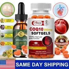 COQ10 Coenzyme Q-10 Support Heart Health Mullein Leaf Extract For Lung Cleanse