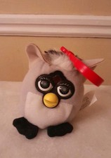 Furby Racoon Clip McDonald's Happy Meal Soft Toy Grey Black 2000 Bag Charm