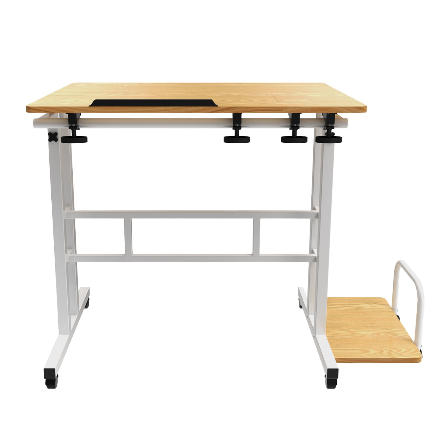 Bureau mobile haut de gamme Maclean MC-124 W compact et robuste blanc - 3