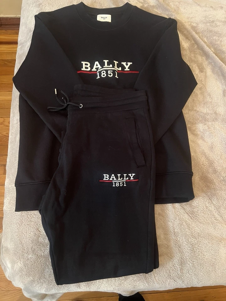 Bally Men’s Black Sweatshirt and Sweatpants Set Size Large 100% Cotton - Image 3 of 3