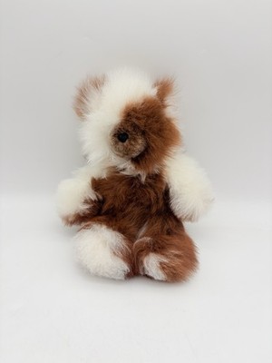 Alpaca Fur Brown Teddy Bear Plush White Lovey Furry Fuzzy Soft Soothing Marble
