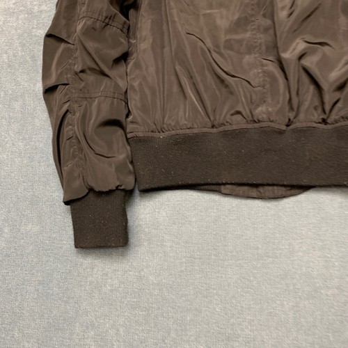 Angel Kiss Bomber Jacket Womens Medium Black Ribbed Hem Sherpa Lined Full Zip - Photo 11/12