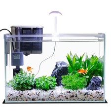 3 Gallon Glass Small Fish Tank, Betta Fish Tank Starter Kit with Filter,