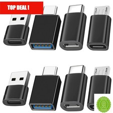 8-Pack USB to USB C Adapter Set, Type-C Female to USB Male Converter for Laptop