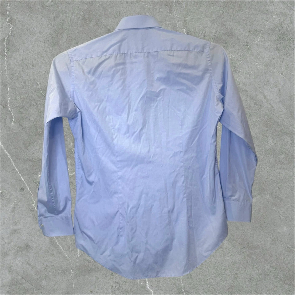 Ledbury 定制版型长袖牛津纽扣正装衬衫男式 17 XL 蓝色 — 第 3/4 张图片