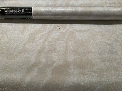13 yards ARMANI CASA Notting Hill Moiré Metallized Vinyl Wallpaper $1516 Retail