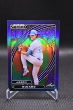 Jason DeCaro /49 2026 Leaf Baseball Nation Blue Prizm North Carolina Tarheels