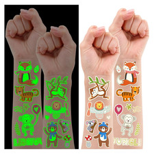 Luminous Temporary Tattoos for Kids, Glow Party Supplies