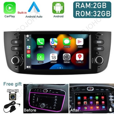Car Stereo For 2012-2015 Fiat Linea Punto Radio Apple CarPlay Android 13 GPS BT