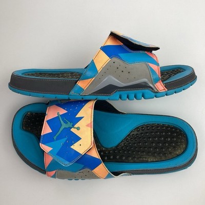Air Jordan Men's Hydro 7 Retro Slide Sandals Dark Grey Blue