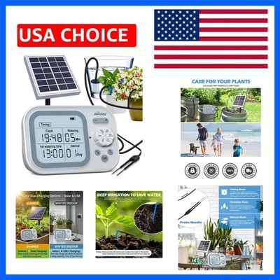 Solar Drip Irrigation System, 50FT Automatic Plant Watering Kit for 5 Potted ...