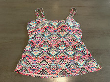 colorful CROFT & BARROW swimsuit top tankini size 16