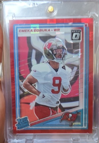 2025 Panini Donruss - Rated Rookie Emeka Egbuka #375 Optic Preview Red...