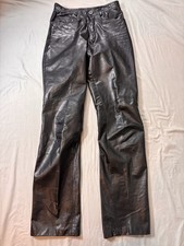 North Beach Leather Black Flare Pants Womens Size 25x30 Vintage Genuine