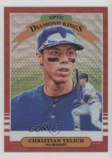 2019 Panini Donruss Optic Diamond Kings Red Wave Prizm Christian Yelich #21 0a4r
