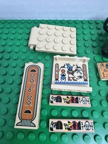 LEGO 5988 & 1183 Mummy & Cart - Adventurers Desert MISC LOT Hieroglyph Panels