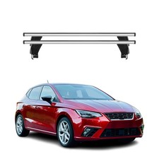Menabo Dachträger Grundtäger für Seat Ibiza mk5 2017-2026 50kg Alu Schwarz 2 tlg