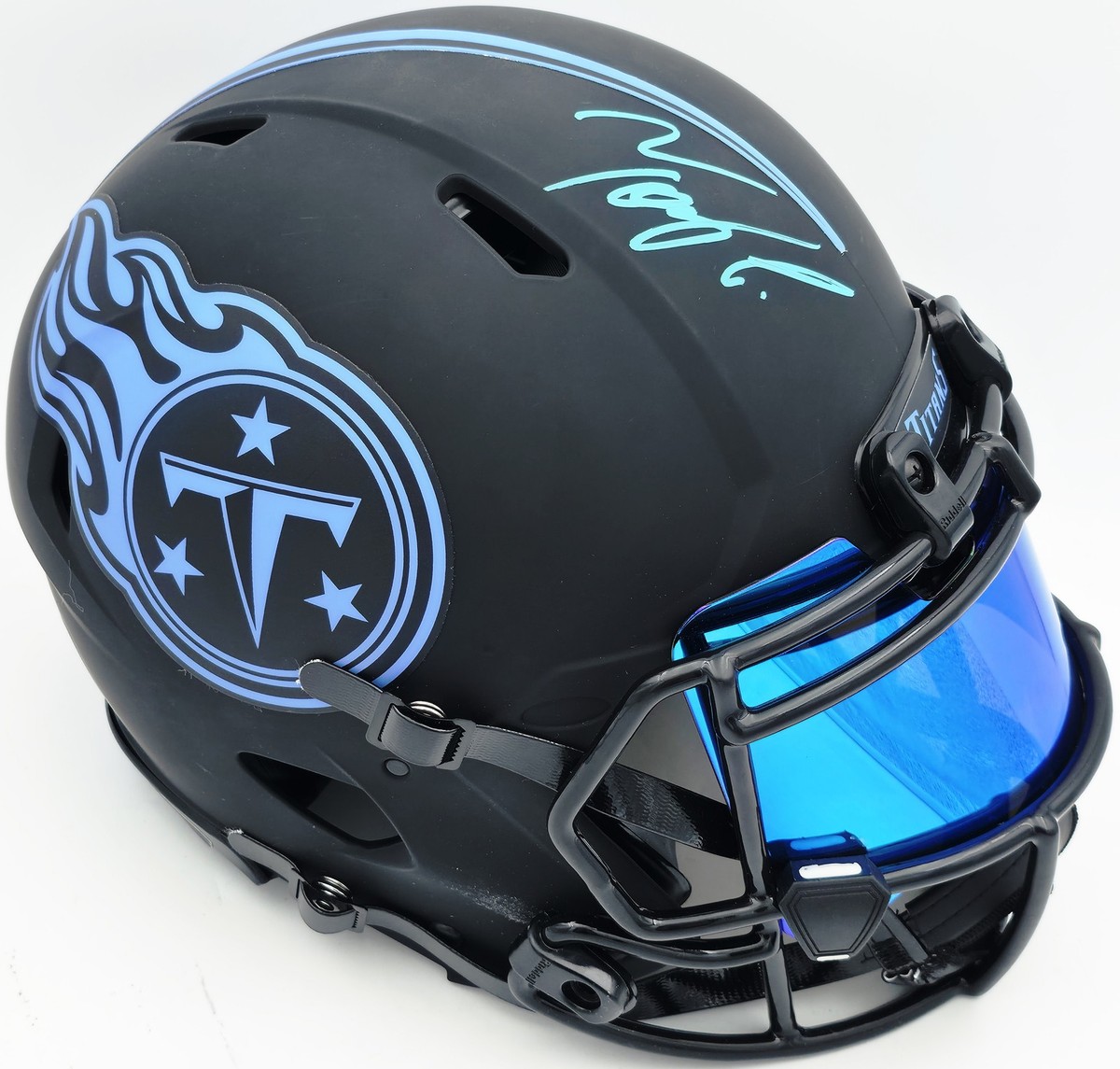 Tony Pollard Auto Titans Eclipse Black Full Size Speed Authentic