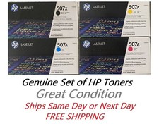 SET 4 GENUINE HP 507X 507A TONERS CE400X CE401A CE402A CE403A -- GREAT SHAPE